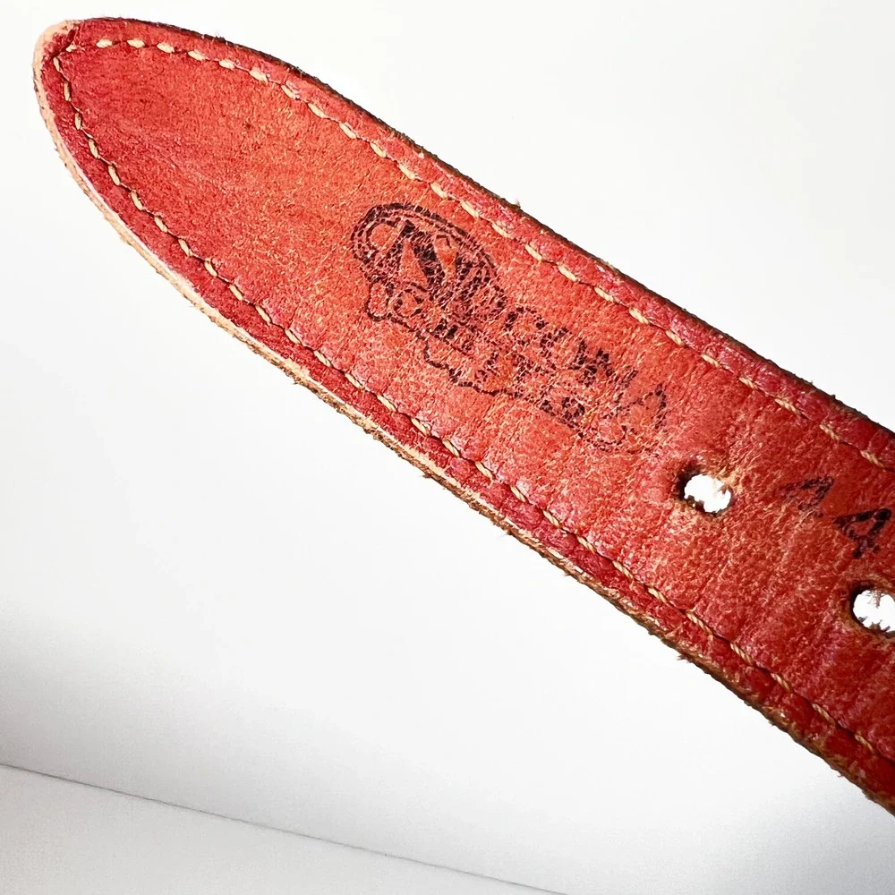 Vintage Horsehair Western‎ Leather Belt Concho Statement Cowgirl Size 44